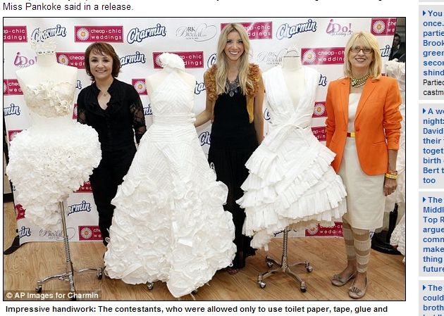 שמלות כלה העשויות רק מנייר טואלט 2