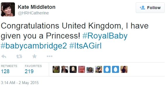 בשורה מלכותית: קייט מידלטון ילדה בת 3