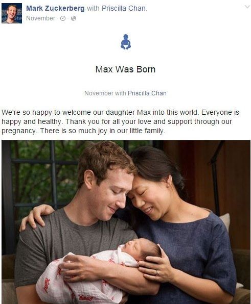 משנה סטטוס: מארק צוקרברג הפך לאבא 2