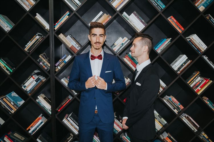 הלוק הנכון ביום הנכון, לוסטיגר ושטריימר מספקים את הסחורה בחליפות חתן של דיויד ששון (צילום: לירון אראל)