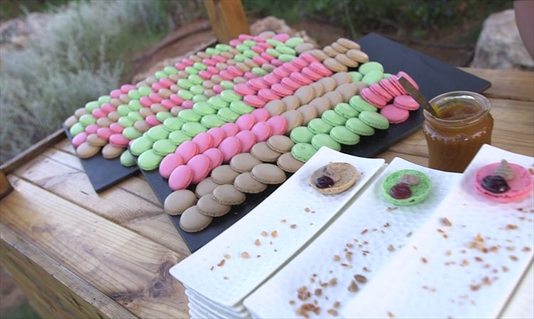 פטה כבד על מקרון עם מגוון ריבות לצד פירות יבשים, גן האירועים ארץ קדם (צילום: ערן פז)