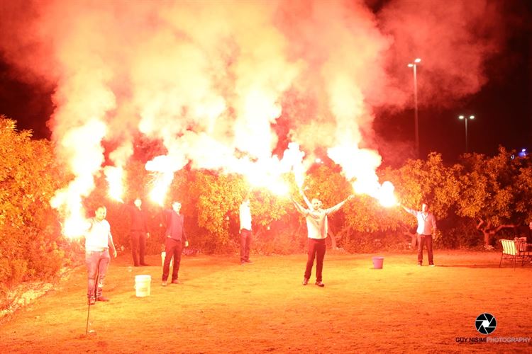 מופע אש מרהיב בחתונה, החתונה של רוני אלברט וסהר שי (צילום: גיא ניסים)