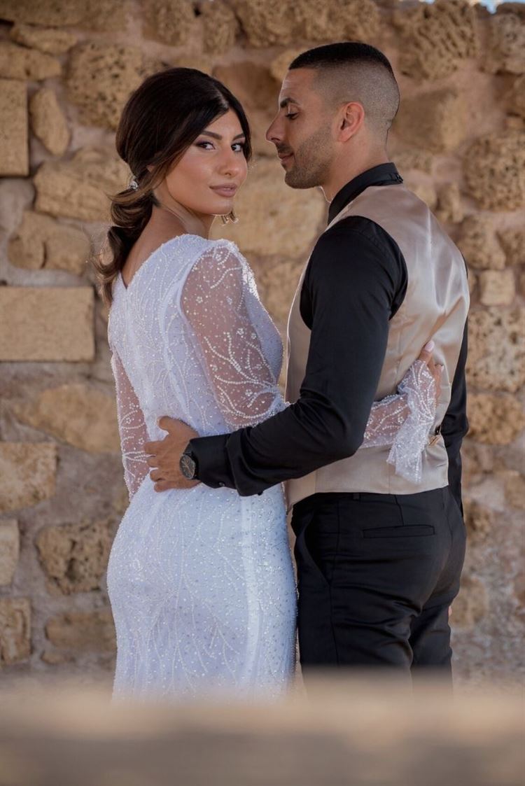 הזוג המהמם שלנו, שירז וואליד, ביום צילומים (צילום: שלומי ביטון)