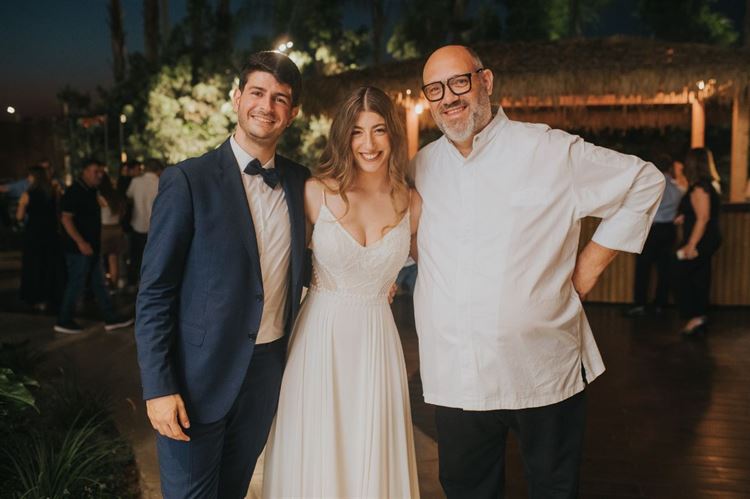 בחרו במתחם האירועים קאי גם בגלל הקולינריה, הזוג עם השף רוט (צילום: עידן חסון)