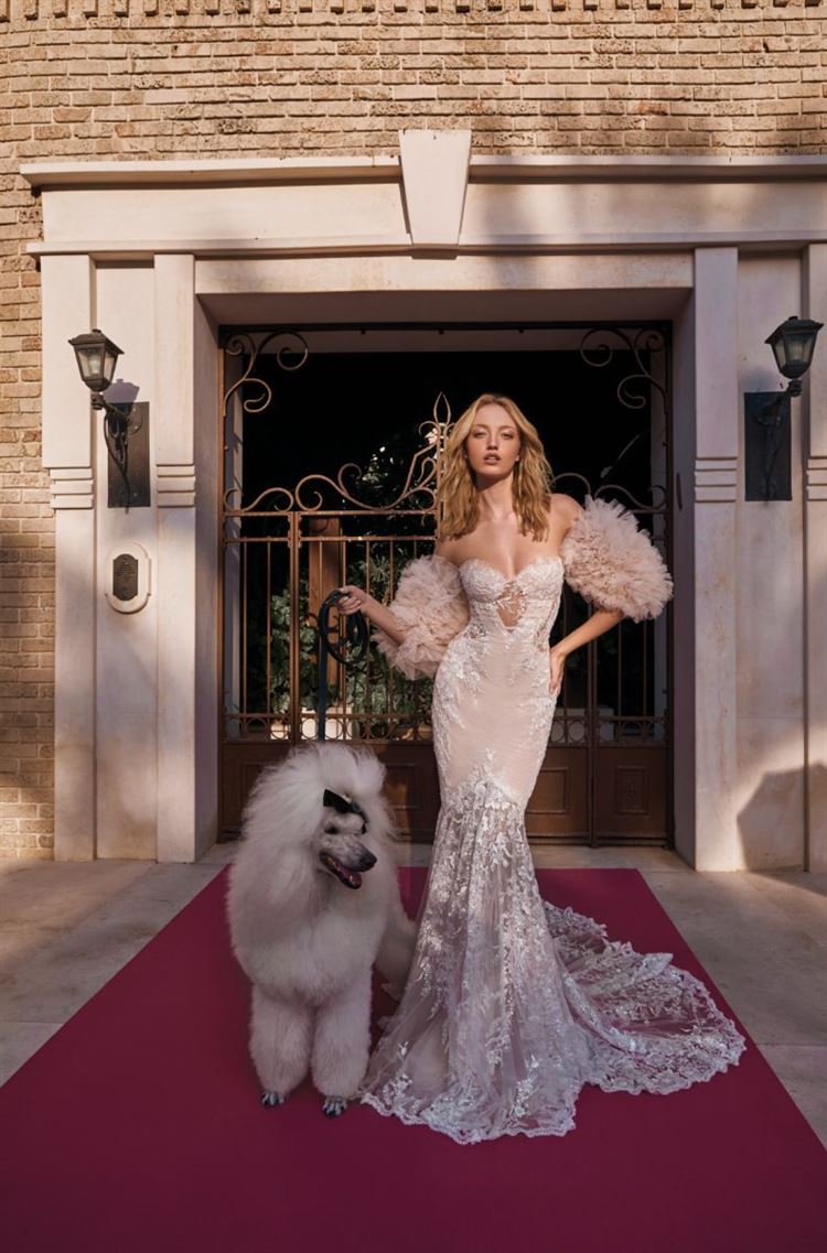 כאן הטוויסט מגיע בזכות שרוולים מלאים בווליום, שמלת כלה בעיצוב גליה להב (צילום: יחצ)