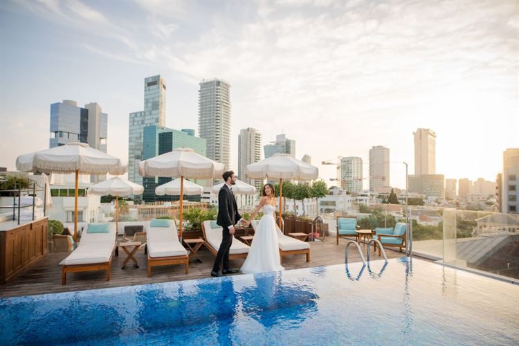 החתונה של נועה לוי ודוד מרציאנו (צילום: חיים אפריאט)