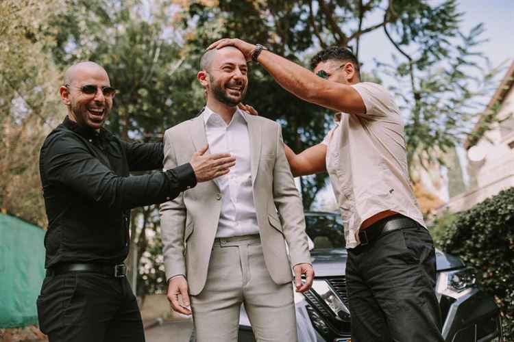 גם החתן דניאל מוכן, החתונה של אלונה ודניאל (צילום: לב סלוצקי ואלכס מלינסקי)