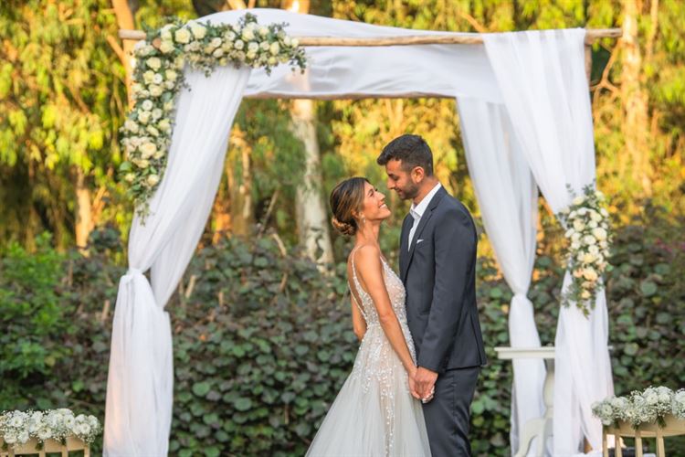 החתונה של כרמל חוטר ועמית אלקובי (צילום: חיים אפריאט)