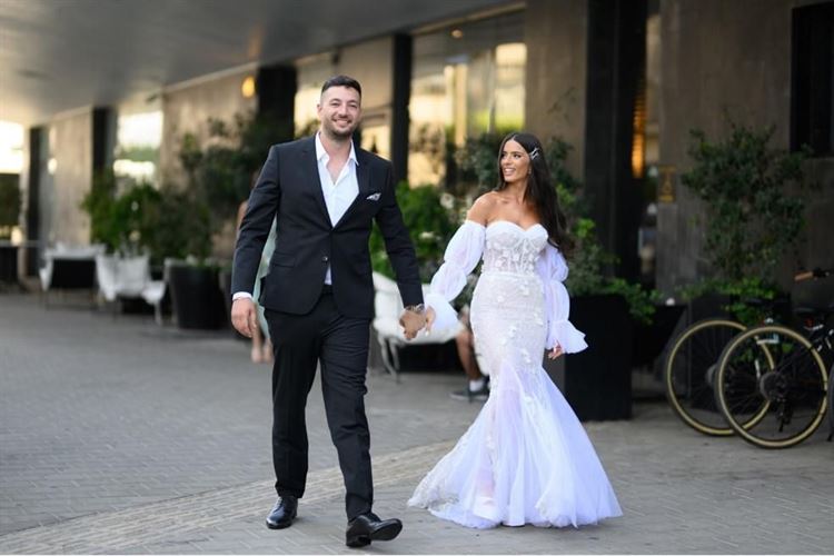 החתונה של ענבל חכמון ומארו ג'נח צילום: אלעד סאסי)