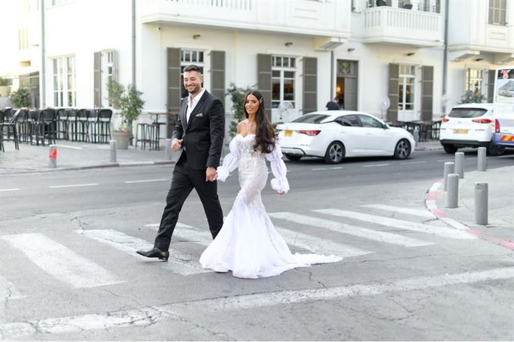 החתונה של ענבל חכמון ומארו ג'נח צילום: אלעד סאסי)