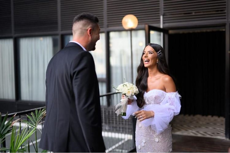 החתונה של ענבל חכמון ומארו ג'נח צילום: אלעד סאסי)