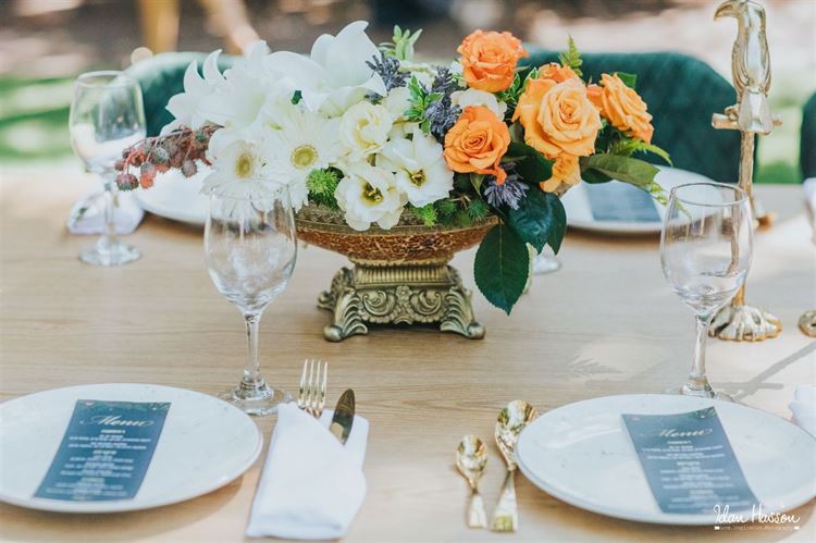 עיצוב שולחן החג עם פרחים חיים - הבחירה הטבעית (צילום: עידן חסון | הפקת וואלה מזל טוב)